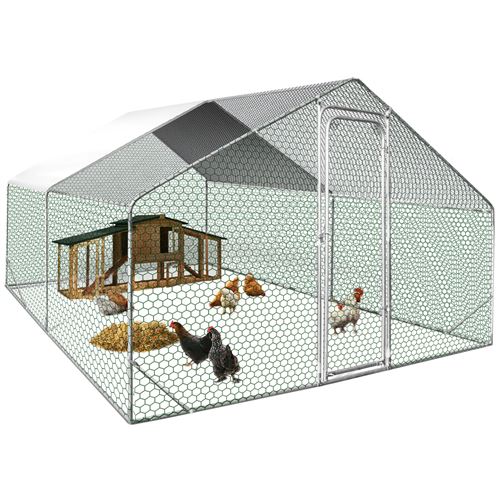 Enclos poulailler 12 m² parc grillagé 4x3m acier galvanisé