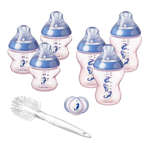 Coffret kit naissance biberons bébé CLOSER TO NATURE Tommee Tippee Rose