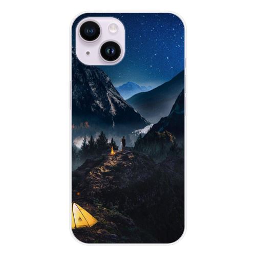 Coque en silicone imprimée compatible Apple iPhone 15 Seul en Montagne