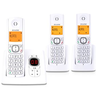 Alcatel Classic F530 Voice Trio - Téléphone sans fil - système de répondeur avec ID d'appelant - DECT - (conférence) à trois capacité d'appel - gris, blanc + 2 combinés supplémentaires - 1