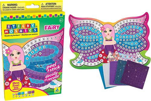 Orb Factory ORB69896 - Loisirs Créatifs - Fée - Sticky Mosaiques Autocollantes aux Numéros