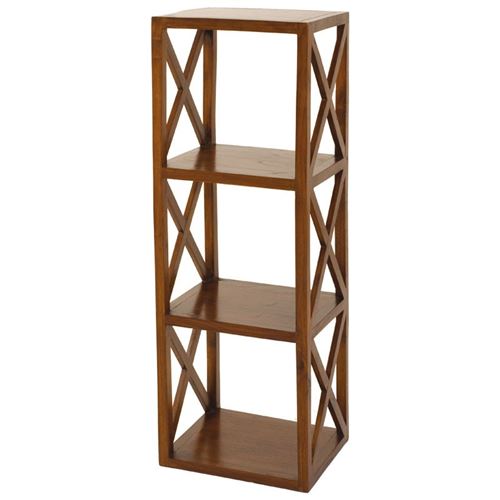 Etagère bois 40 cm 3 cases croisillons