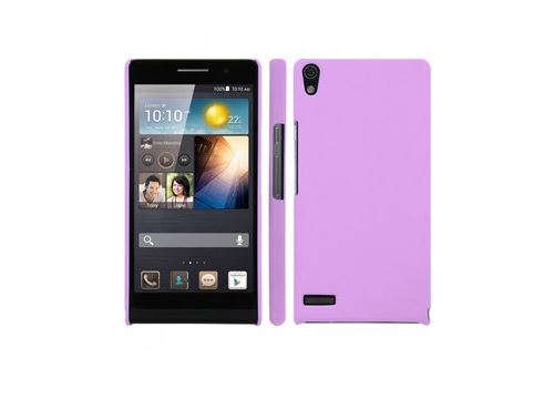 Coque rigide Violette pour Huawei Ascend P6 aspect mat toucher rubber gomme