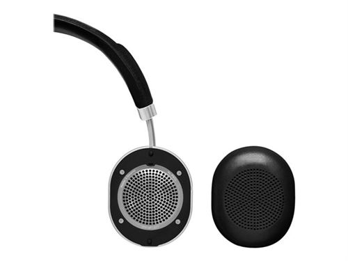Master & Dynamic MW50 - Koptelefoon met micro - op oor - Bluetooth - draadloos - zwart leer, metaalzilver