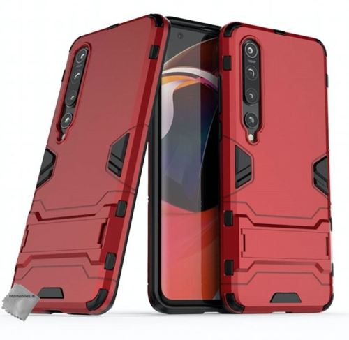 Coque rigide anti choc pour Xiaomi Mi 10 / Mi 10 Pro avec film ecran - ROUGE