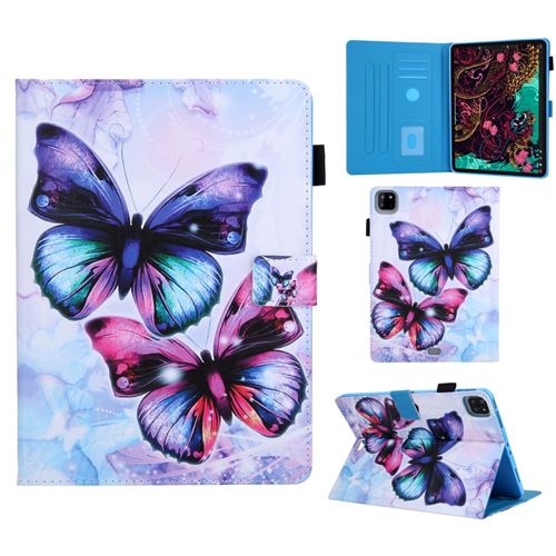 Etui en PU impression de motifs avec porte-carte papillon pour votre Apple iPad Pro 11 pouces (2020)/(2018)