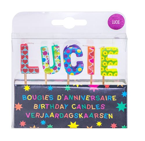 Bougies d'anniversaire prénom Lucie