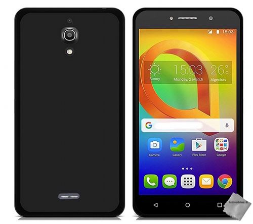Housse etui coque pochette silicone gel fine pour Alcatel A2 XL avec film ecran - NOIR