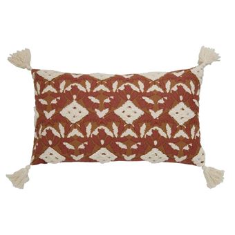 Atmosphera Créateur d'intérieur - Housse de Coussin Déco "Sienna" 30x50cm Terracotta - 1
