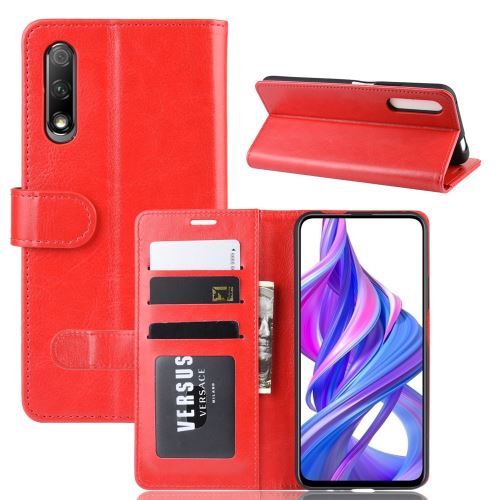 Etui en PU Cheval fou avec support rouge pour votre Huawei Honor 9X/9X Pro