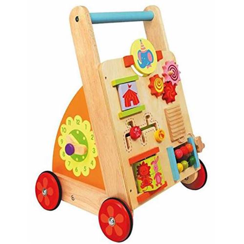 Chariot de marche pousseur 1er pas en bois multi activités