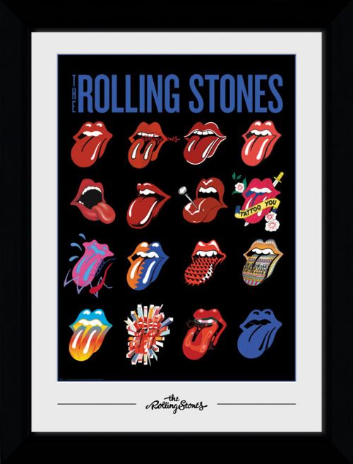Photographie encadree The Rolling Stones Tongues 50x70cm