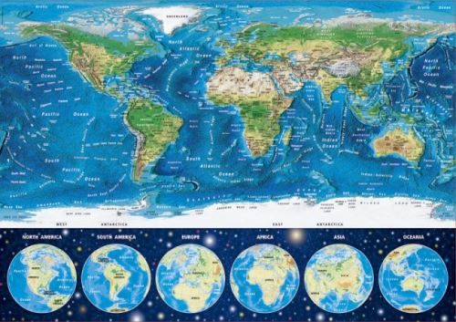 Puzzle adulte carte du monde 1000 pieces - puzzle neon