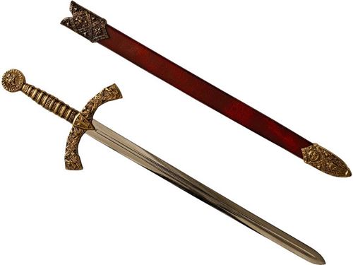 Coupe papier Ouvre lettre Dague Templière 28.5 cm avec sceau et blason des chevaliers Templiers et fourreau rouge