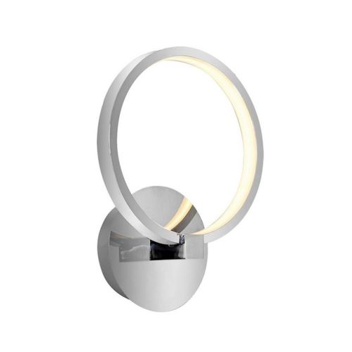 HOMEMANIA Lampe Murale Orbis Applique - Ronde - Chrome en Métal, 20 x 9 x 10 cm, 1 x LED, 12W, 1260LM, 4200K Lumière Blanc Naturel