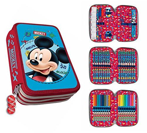 Made in Trade Plumier 3 Compartimentstd. Mickey Clamshell, Synthétique, Noir, 28 x 10 x 16 cm