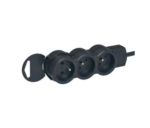 Legrand rallonge multiprise standard 3x2 p+t cordon 3 m noir