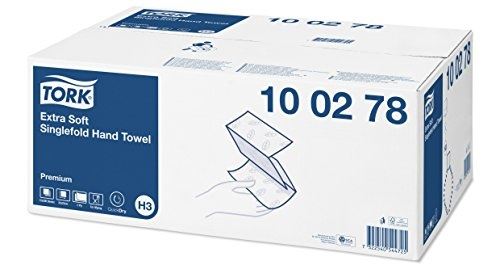 Tork 100278 essuie-mains pliés en v extra-doux premium compatible avec le système tork h3 2 plis 15 x 200 feuilles (23 x 2