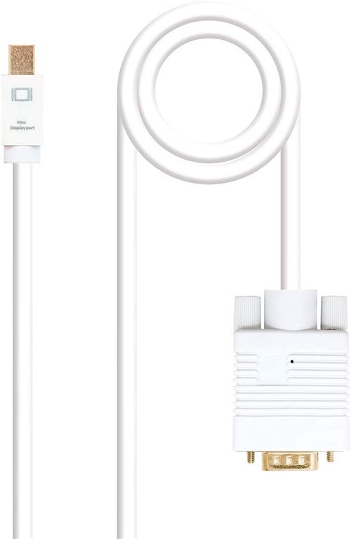 Nanocable 10.15.4105 - Câble convertisseur Mini DisplayPort vers VGA, Mini DisplayPort/M-VGA/M, Blanc, 5.0 m