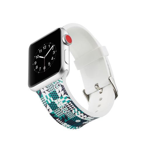 Bracelet en TPU Impression de motifs souple motif géométrique pour votre Apple Watch Series 4 44mm/Series 3/2/1 42mm