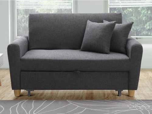Canapé 2 Places Convertible En Tissu Xavier Gris Achat