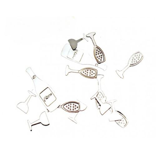 Lot de 10 sachets de Confettis de table Soiree De Fête Argent - 10 grs