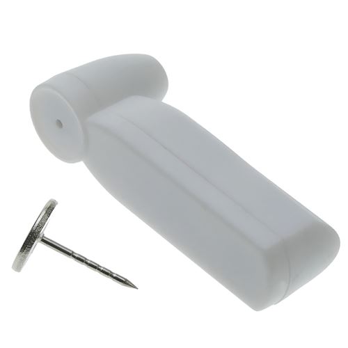 Étiquette anti-vol compatible EAS RF 8.2MHz 51x19mm blanc avec broche 100 unités