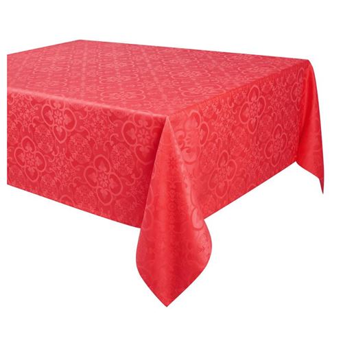 VENT DU SUD Nappe jacquard FARO - 168x300 cm - Rouge vermeil