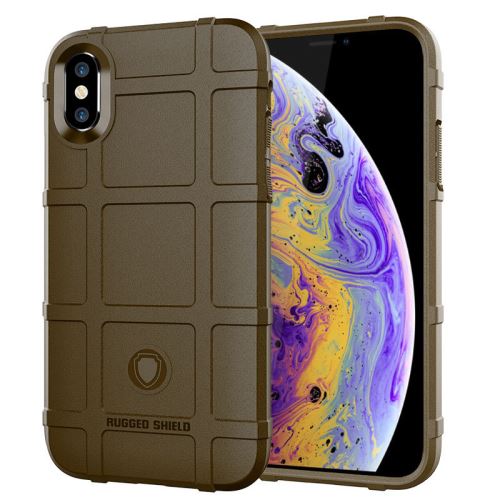 Etui Coque de protection durable anti choc pour Apple iPhone XS - Brun
