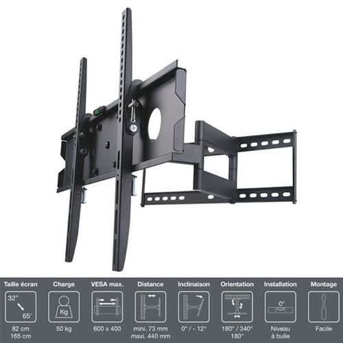 INOTEK PRO M1 3265 - Support TV mural orientable pour écrans plats de 32 à 65 pouces (82 à 165 cm)