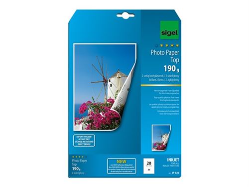 Sigel InkJet Top Photo Paper IP720 - papier photo - 20 feuille(s)