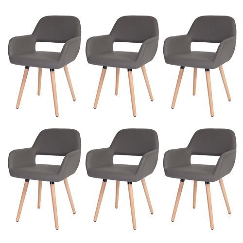 Générique Gris 6X Chaise De Salle À Manger Mendler Hwc-A50 Ii, Fauteuil Similicuir, - Image 1