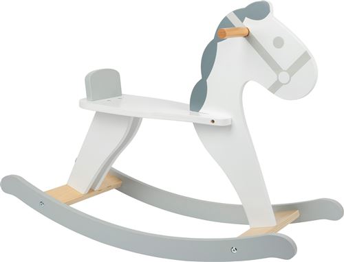 Small Foot cheval à bascule Skandijunior en bois 70 cm blanc/gris