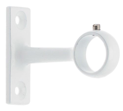 Support à oeil Ateliers 28 - Métal blanc - Longueur 45 mm - Pour tube diamètre 16 mm - Vendu par 2