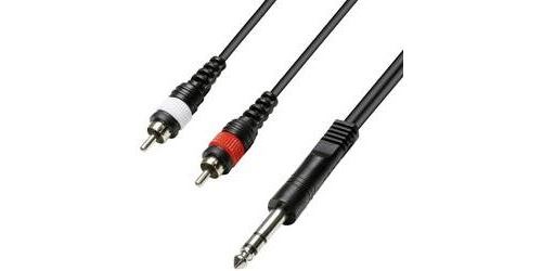 Câble adaptateur jack 6,3 mm/2 Rca mâles 5 m Paccs