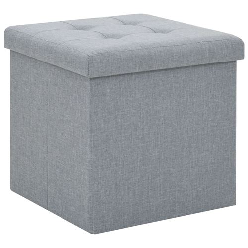 Vidaxl Pouf Pieghevole Con Contenitore Grigio Chiaro In Simil