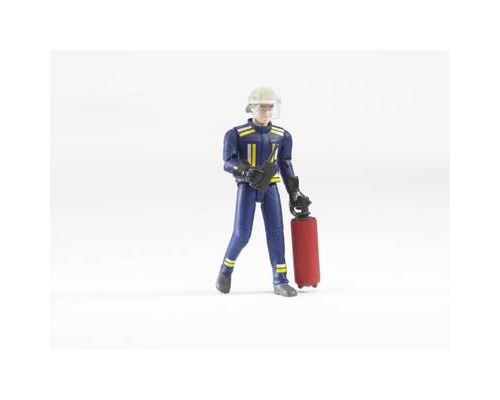 BRUDER - Figurine pompier avec casque, gants et accessoires - 10,7 cm