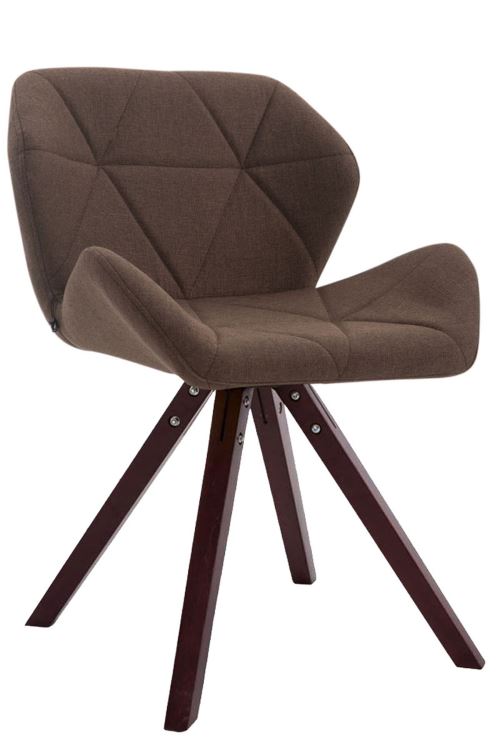 Chaise de salle à manger Tyler tissu pieds carrés avec piètement en bois de hêtre Cappuccino - Siège Marron