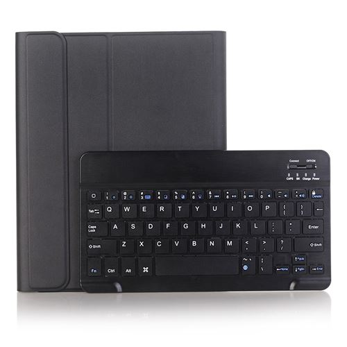 Etui en PU clavier bluetooth amovible avec fente pour stylo noir pour votre Apple iPad 9.7/Air 2/Air