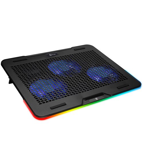 KLIM Aurora - Refroidisseur PC Portable 11 à 17 - Éclairage RGB - Stable et Solide