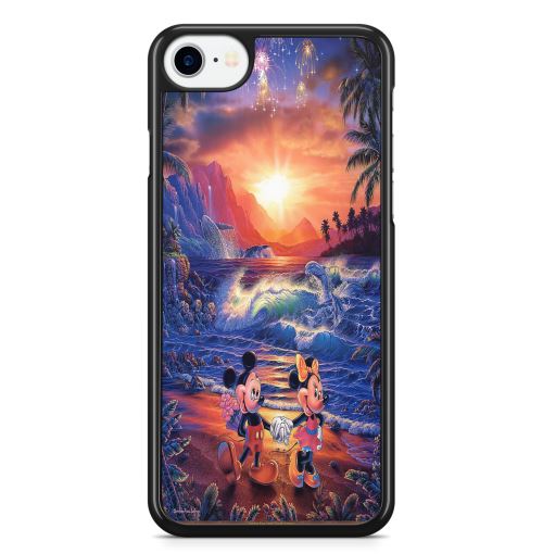 Coque Fifrelin Noire pour iPhone 6 PLUS et iPhone 6S PLUS Plage Mickey Minnie Love Amour Cute Mignon