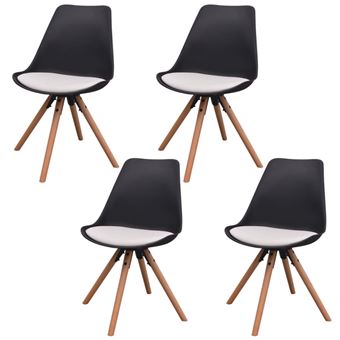 vidaXL Chaises de salle à manger 4 pcs Cuir artificiel Noir vidaXL Chaises de salle à manger 4 pcs Cuir artificiel Noir