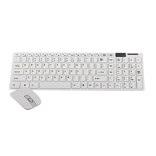 Ensemble clavier/souris k06 sans fil 2.4G 1600DPI rechargeable silencieux ultra-fin -blanc