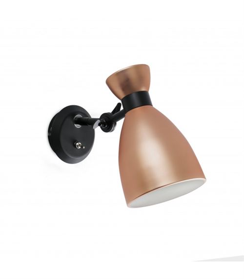 Lampe de mur retro h18,5 cm - cuivre
