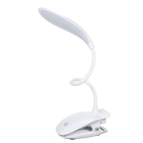 Lampe de lecture pince de lit lampe de bureau lampe de lecture à pince  batterie LED rechargeable, variateur tactile, 1x LED 3W 120Lm blanc neutre,  LxPxH 43x43x49 cm