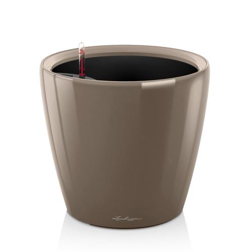 LECHUZA Jardini&egrave;re Classico 28 LS ALL-IN-ONE Taupe brillant 16045