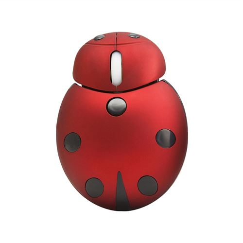 Souris sans fil Mini Cartoon Ladybug-Rouge