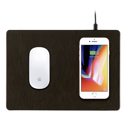 Chargeur de tapis de souris sans fil Minibatt MB PAD - Système de chargement sans fil compatible Qi - Noir