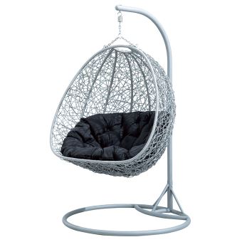 Fauteuil Suspendu En Resine Tressee Pour 2 Personnes Coloris Gris Uranus Mobilier De Jardin Achat Prix Fnac