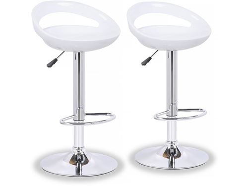 lot de 2 tabourets de bar blue lagoon - blanc